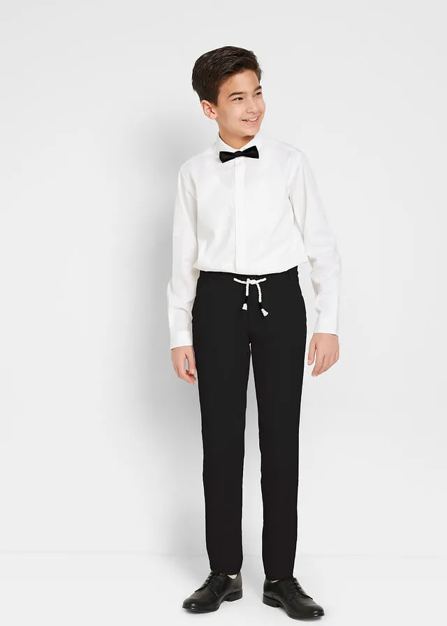 PANTALóN CHINO, CAMISA Y PAJARITA (3 PIEZAS) PARA NIñOS NEGROBLANCO